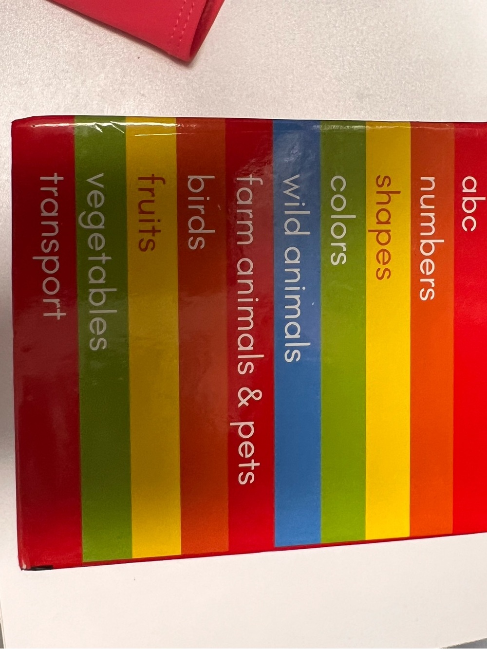 Red Kids Educational Board Book with Multicolor Tabs